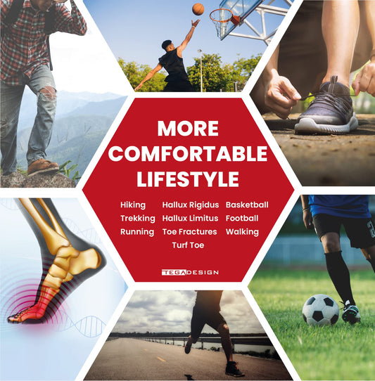 TEGA carbon fiber insole side profile shows slim, durable support for athletic footwear