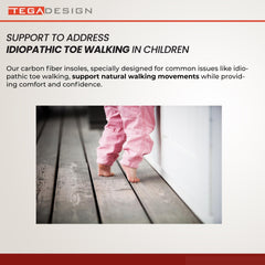 TEGA Kids carbon fiber insole ultralight plate provides robust, light foot support.