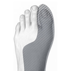 TEGA Morton's Extension orthotic inside-shoe demonstration of secure fit.
