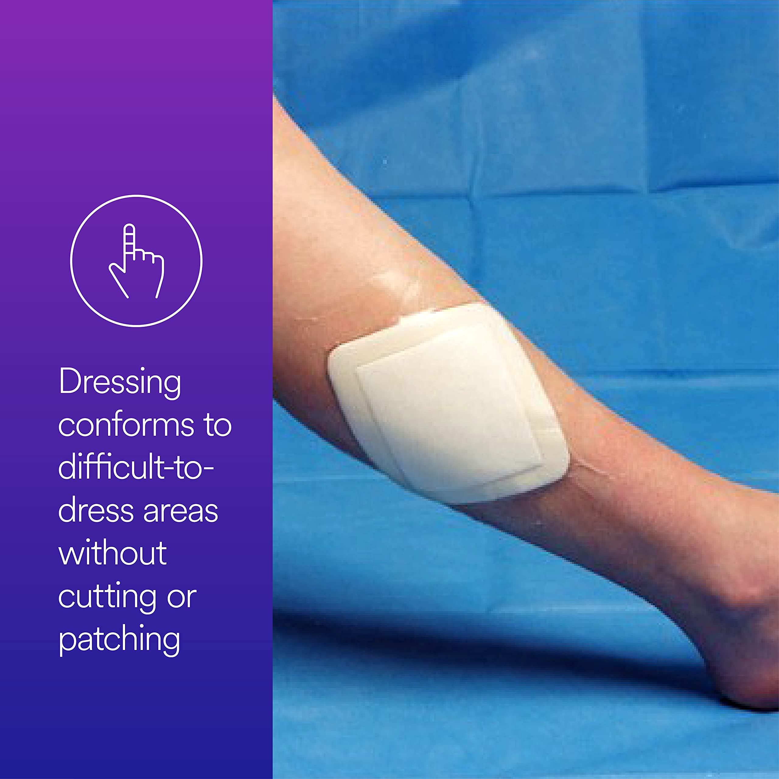 Tegaderm Foam Dressing 90610 conforms to body contours for comfort