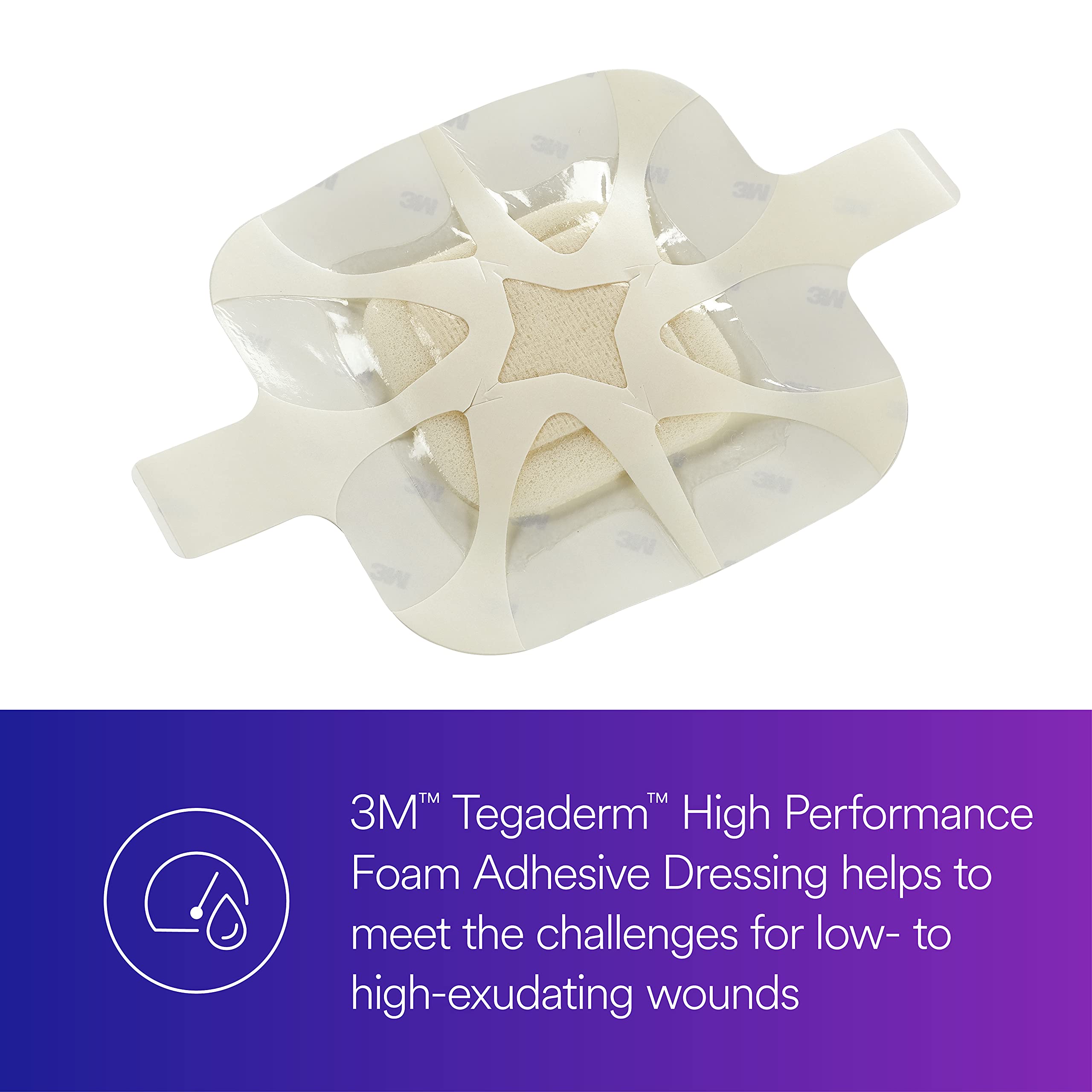 Tegaderm Foam Dressing 90610 maintains moisture balance for skin comfort