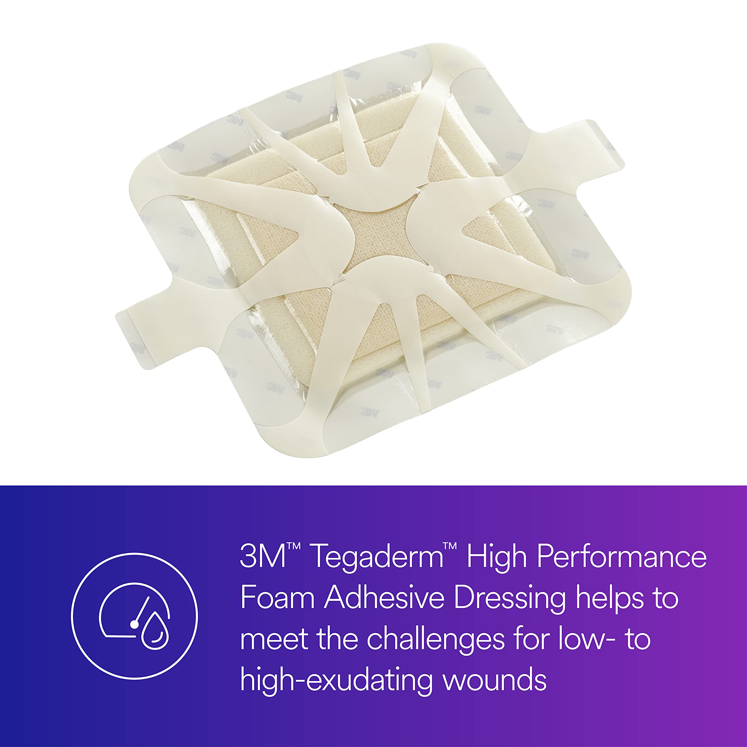 Tegaderm foam dressing conformable to body contours for difficult locations and comfort