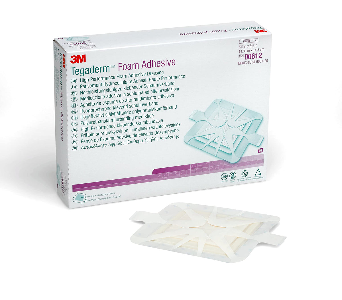 Tegaderm high-performance foam dressing packaging shows easy-open carton for quick setup