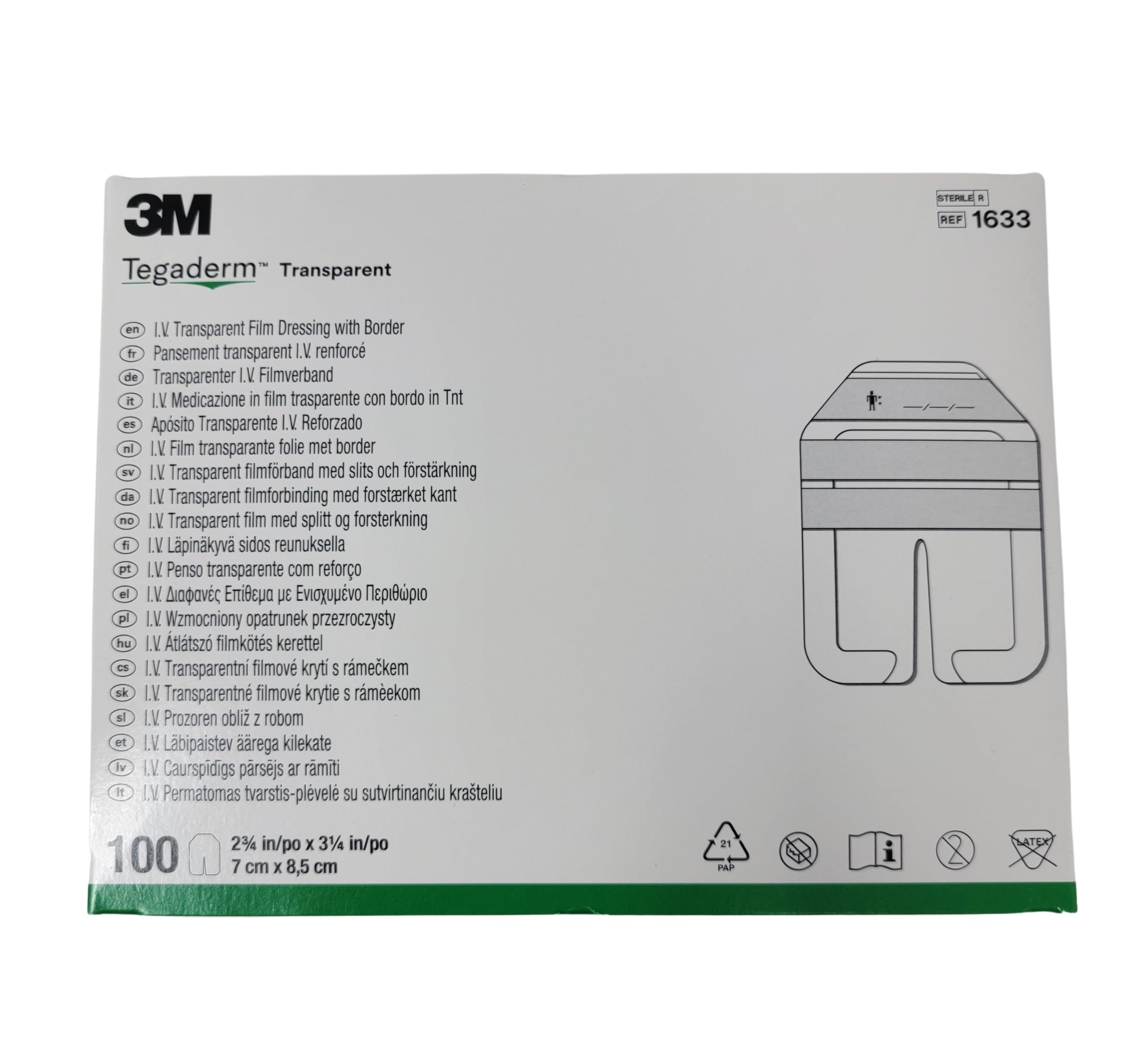 Tegaderm IV dressing with picture-frame placement for accurate application