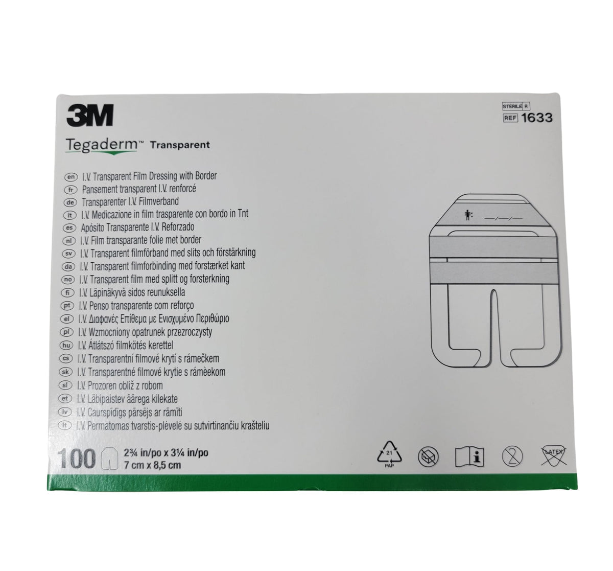 Tegaderm IV dressing with picture-frame placement for accurate application