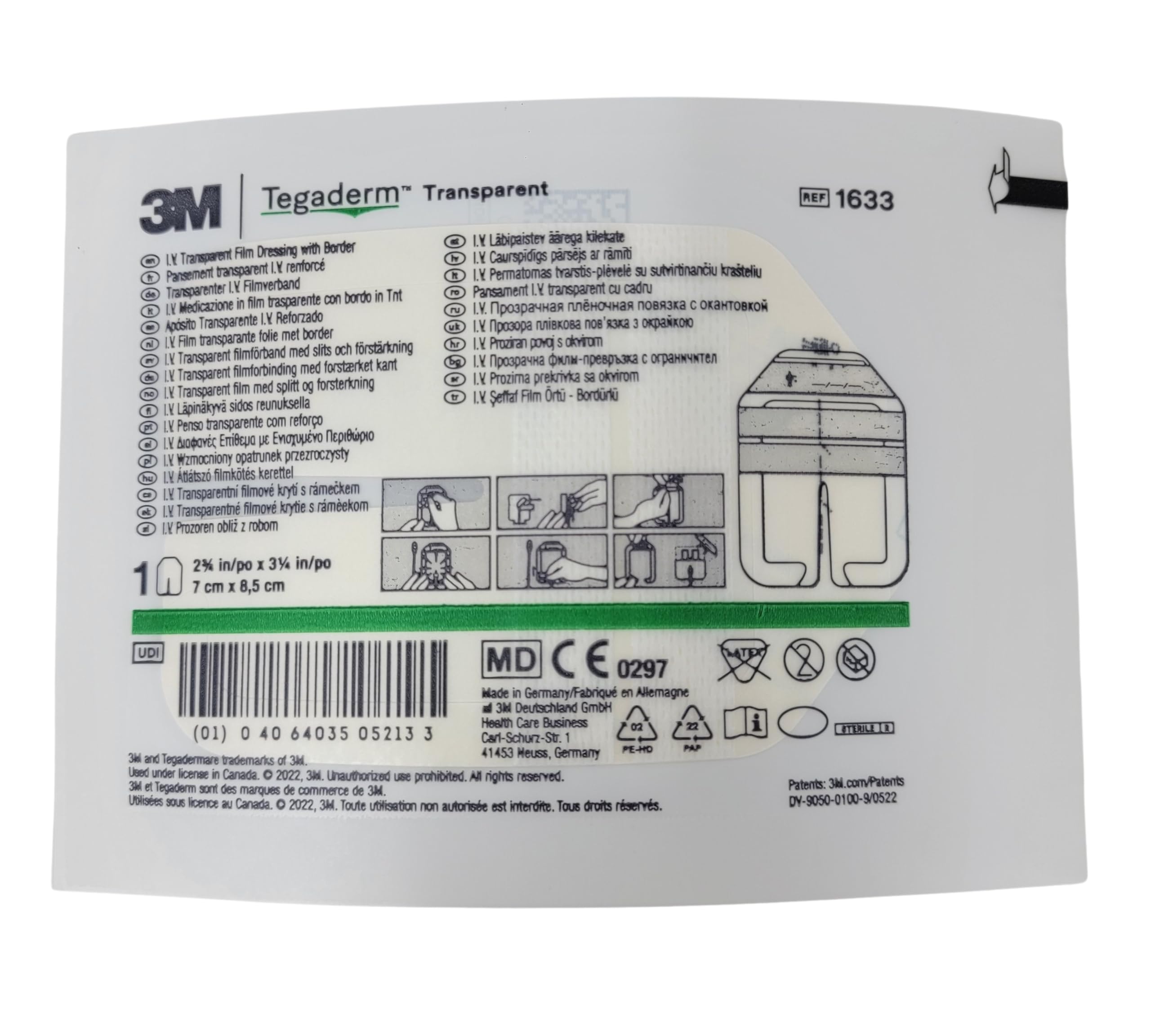 Tegaderm IV dressing transparent film enables monitoring without removal