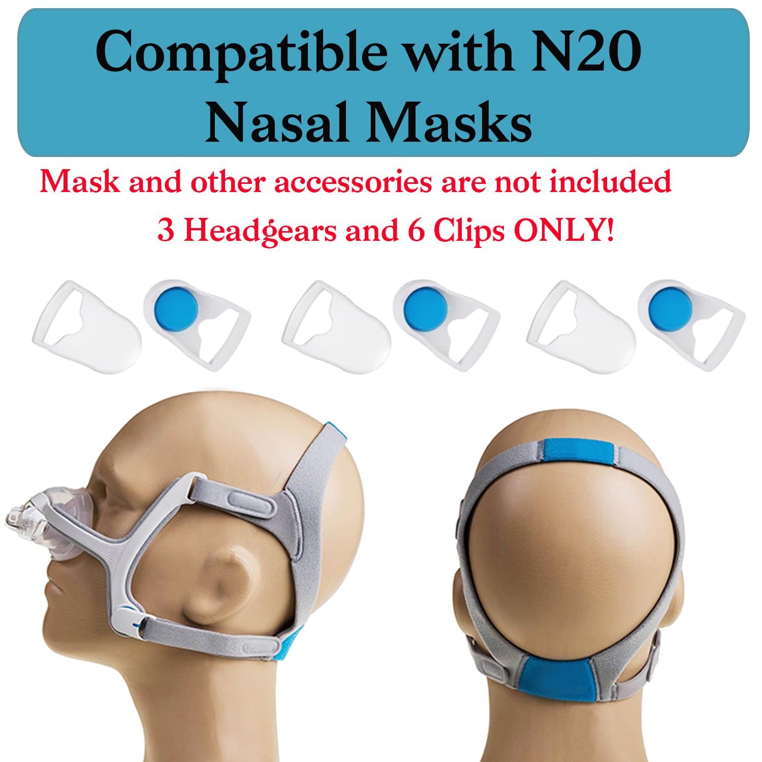 Tegneo Airfit N20 headgear Velcro strap closeup, highlighting secure fit and adjustment.