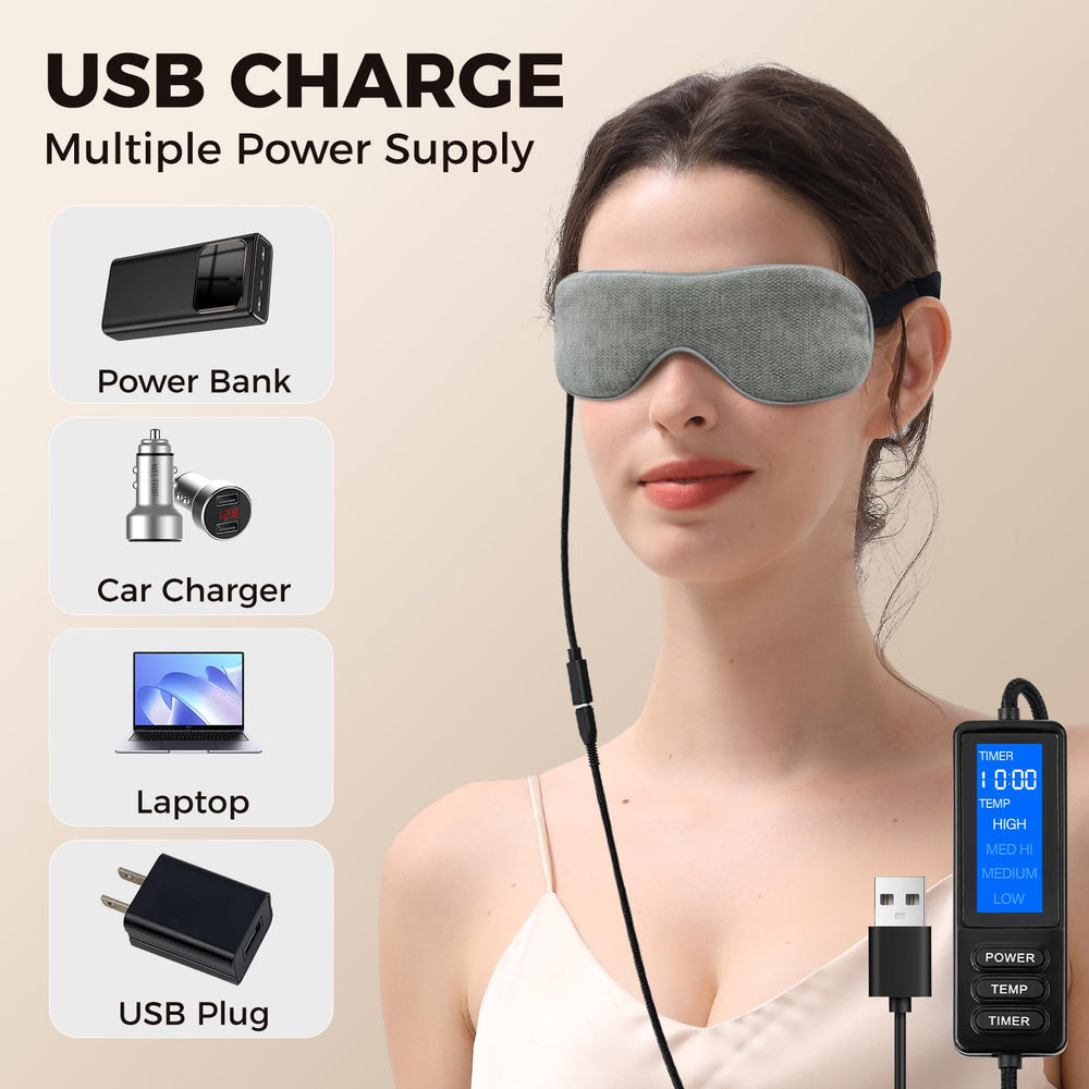 Telepepe heated eye mask USB port for easy power anywhere.