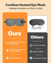 Telepepe heated eye mask with three temperature settings for personalized warmth