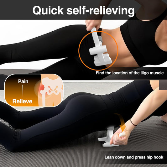 Telyora Psoas Release Tool closeup grip highlights precise finger-like contact for deep release.