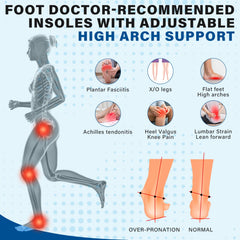 TemHot gel forefoot and heel cushions absorb impact during walking.