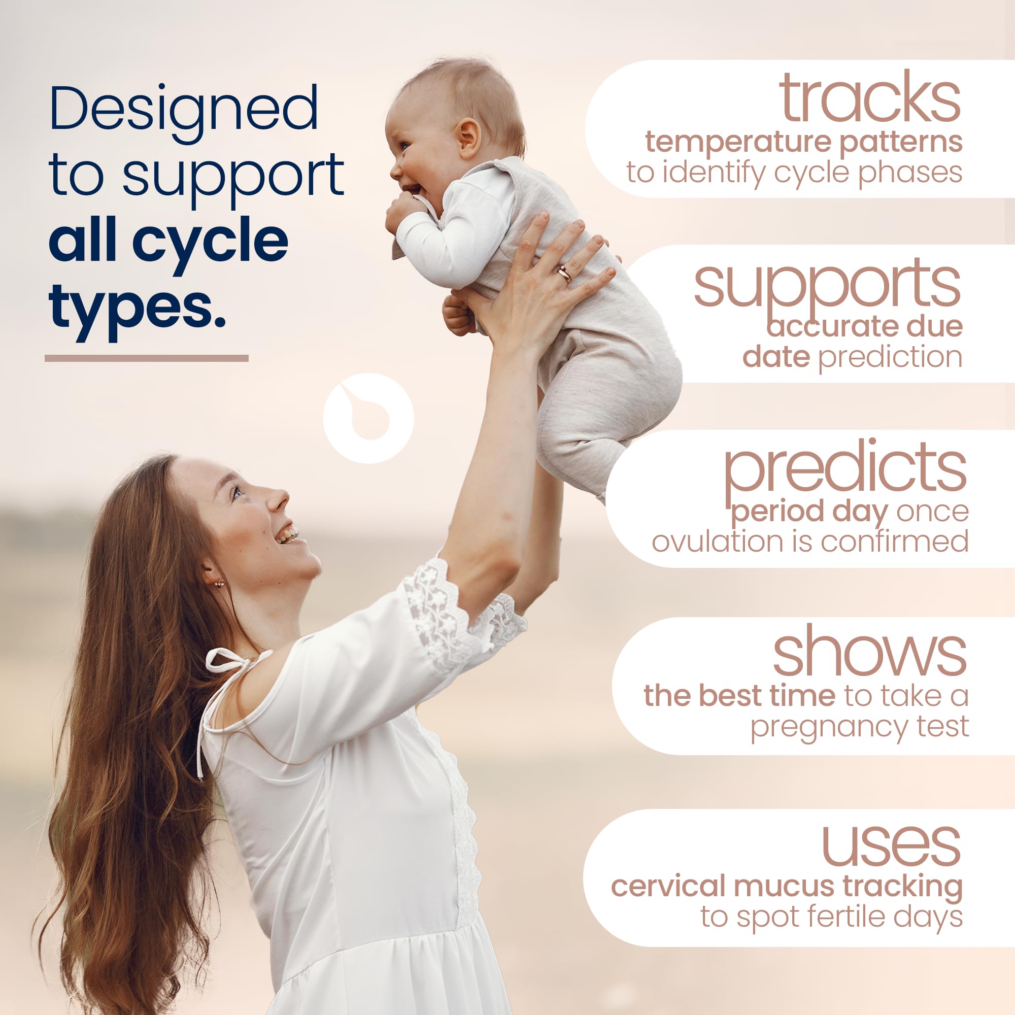 No more early alarms with TEMPDROP sleep-based fertility monitoring.