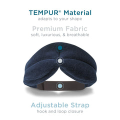 Tempur-Pedic sleep mask travel-case emphasizes compact design for trips and overnight rests.