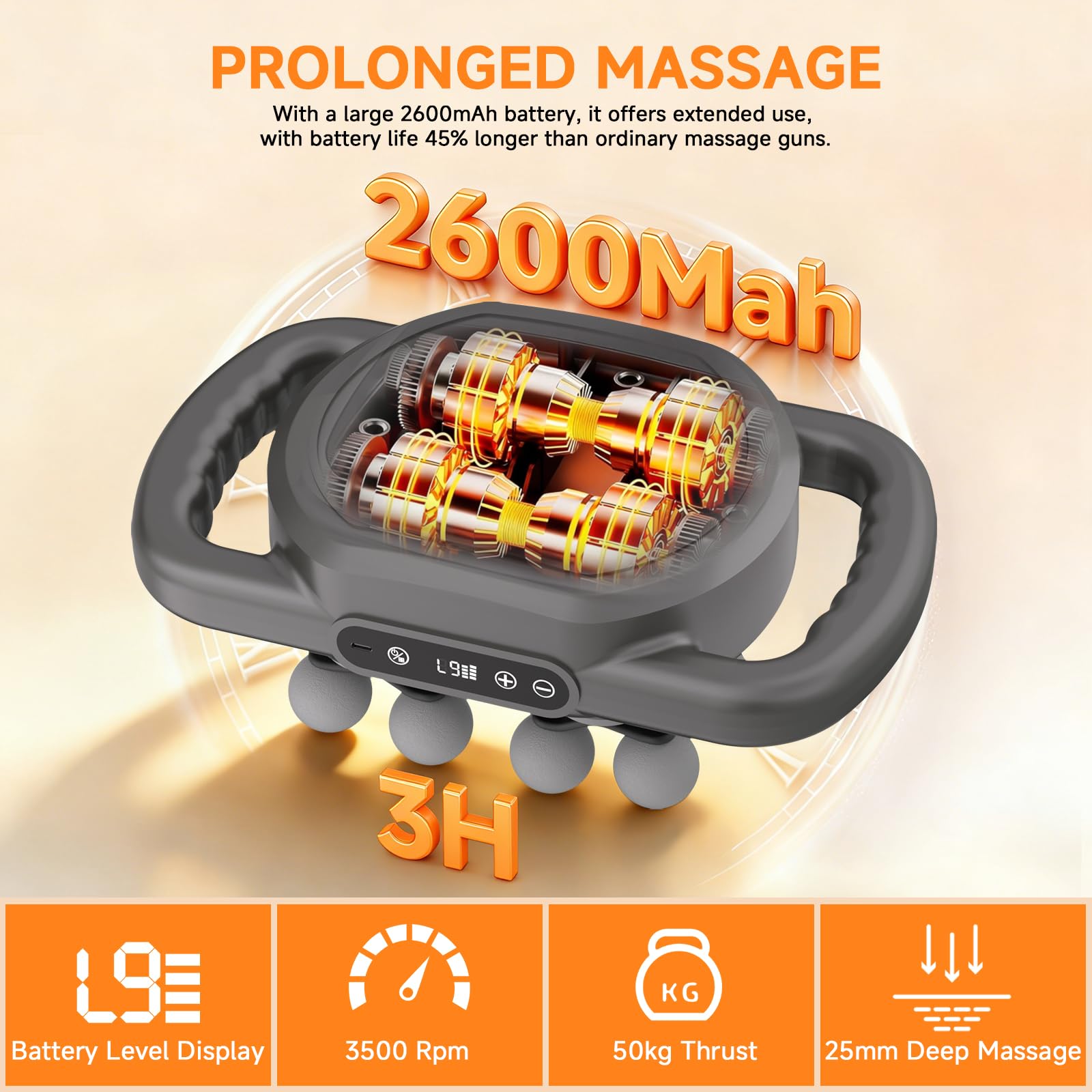 TenSine 12 Head Massage Gun with arc heads for targeted deep tissue work