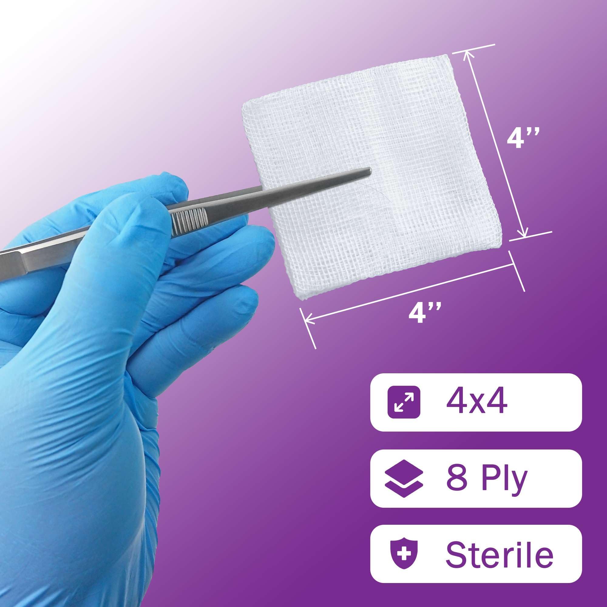 TenderGentle gauze sponges in two-per-pack packaging for convenient use.