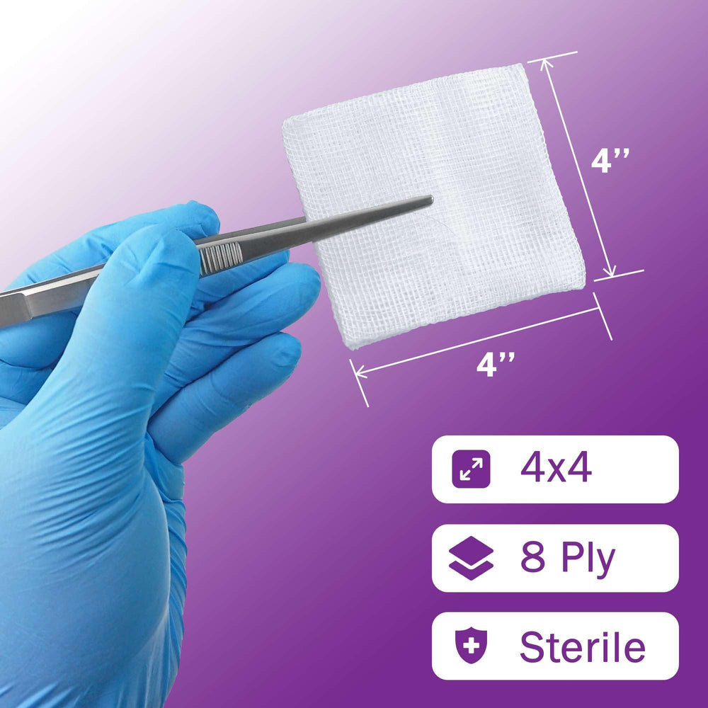 TenderGentle gauze sponges in two-per-pack packaging for convenient use.