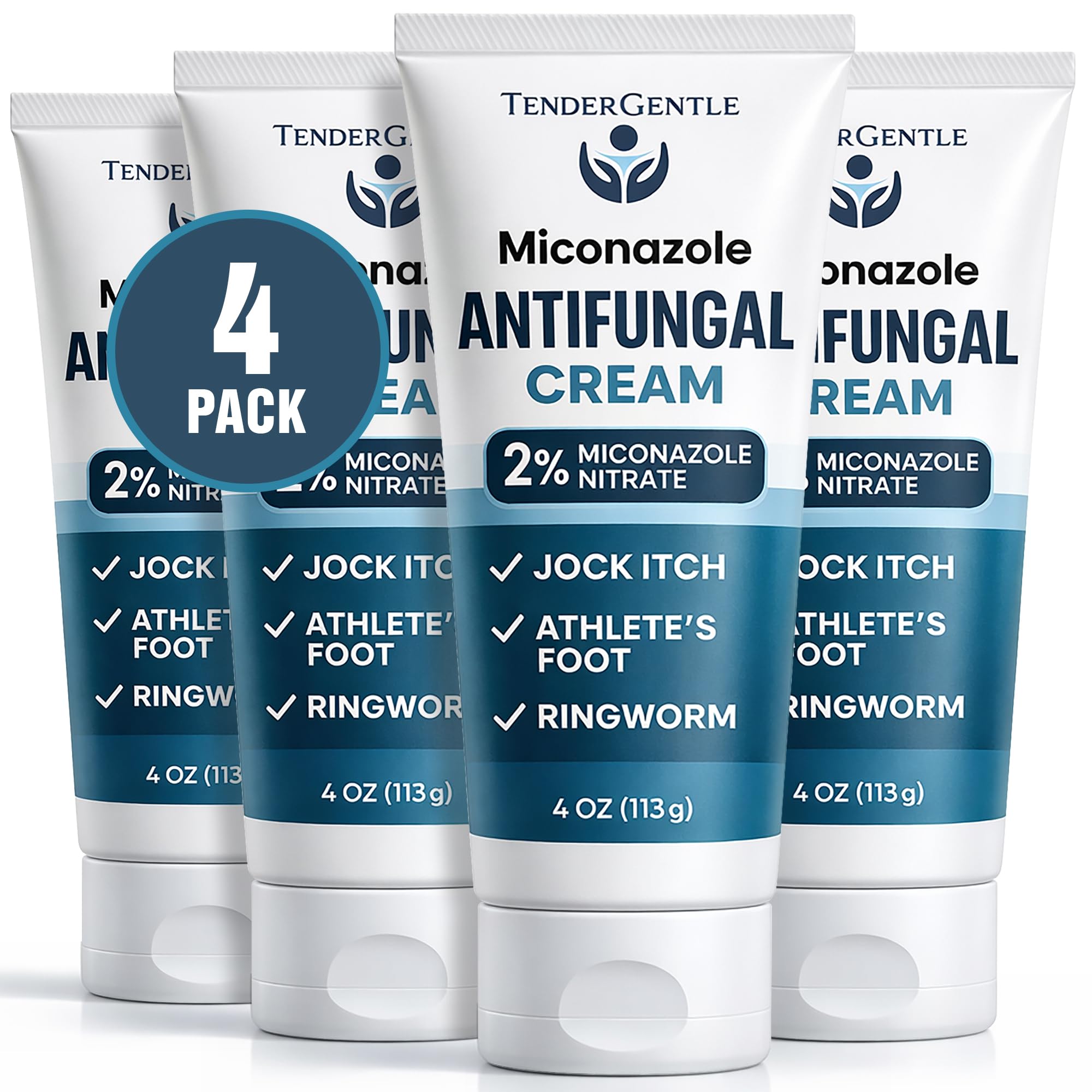 TenderGentle Miconazole cream tube front view for quick relief of itching and irritation.