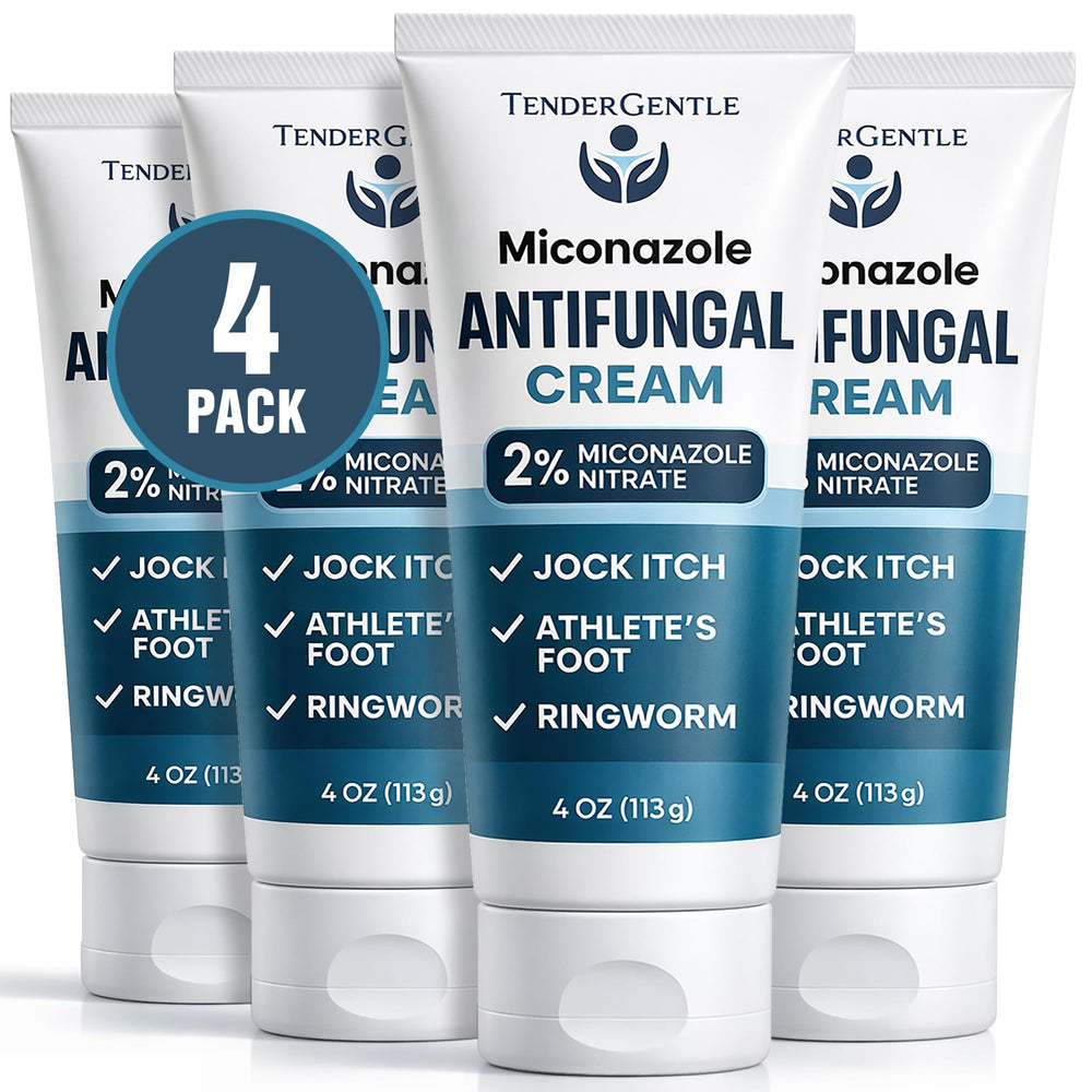 TenderGentle Miconazole cream tube front view for quick relief of itching and irritation.