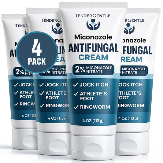 TenderGentle Miconazole cream tube front view for quick relief of itching and irritation.