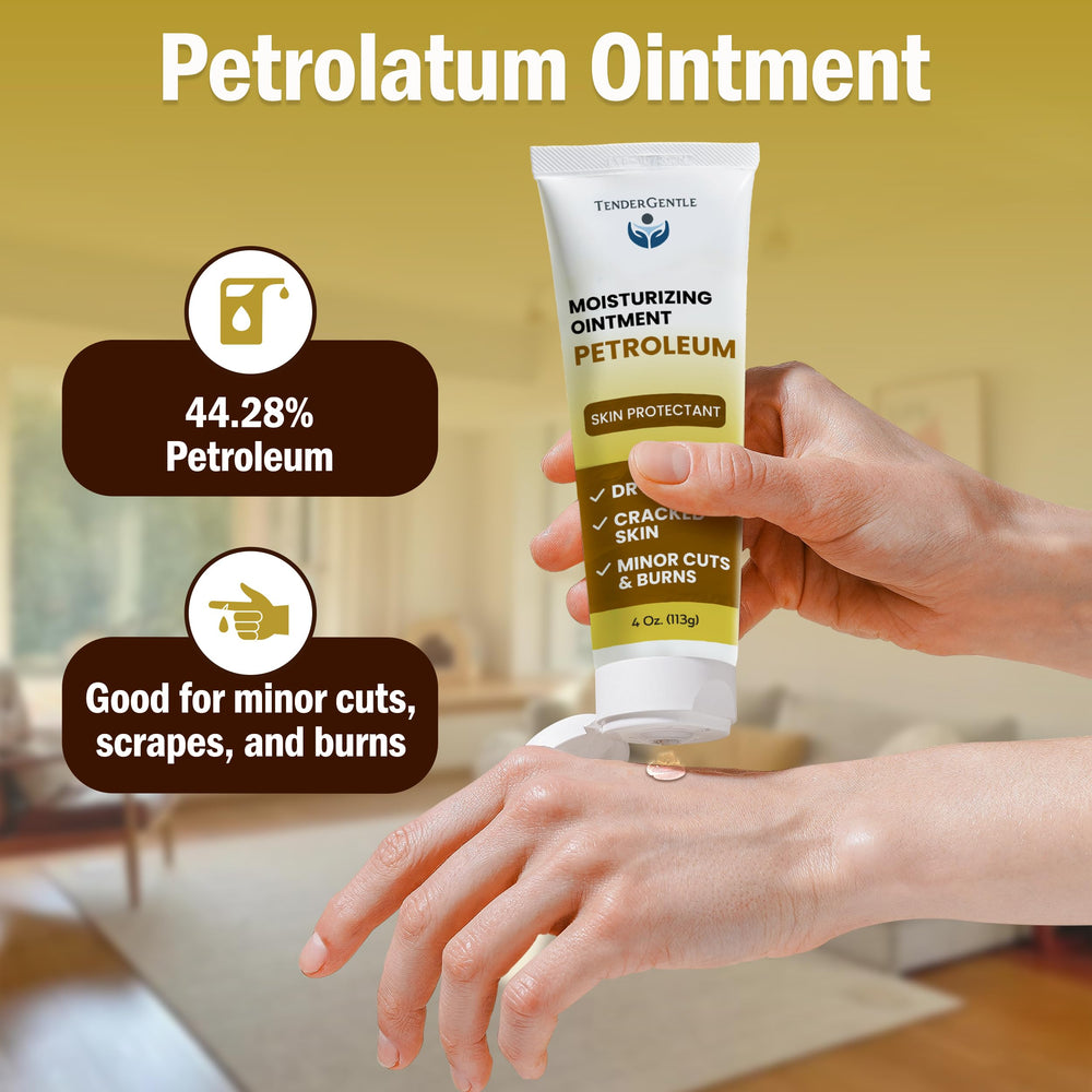 TenderGentle petrolatum skin protectant forms a gentle barrier for minor irritations.
