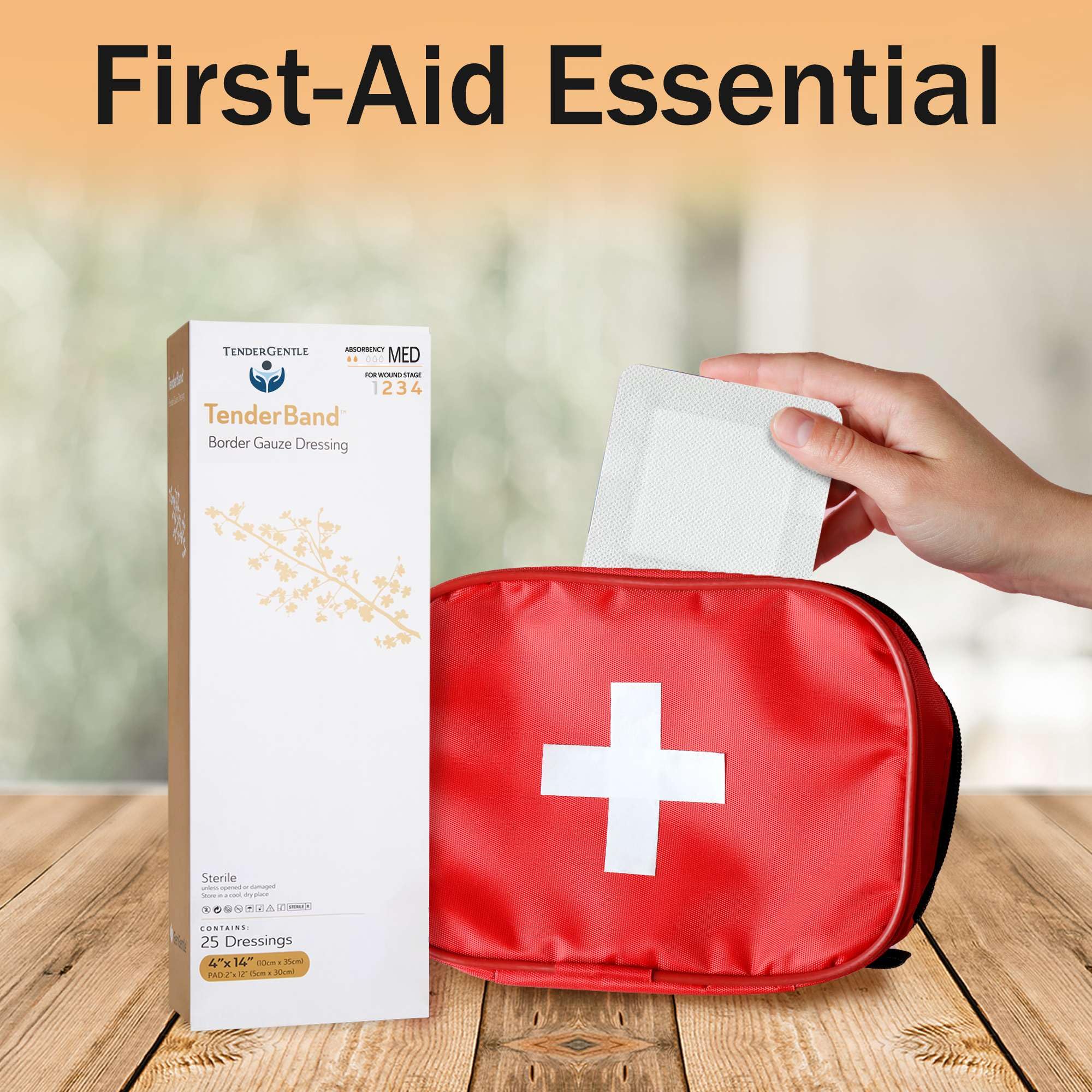 TenderGentle wound dressings suitable for wounds, cuts, and burns.