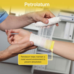 TenderGentle Xeroform dressing petrolatum maintains moist environment for comfort.