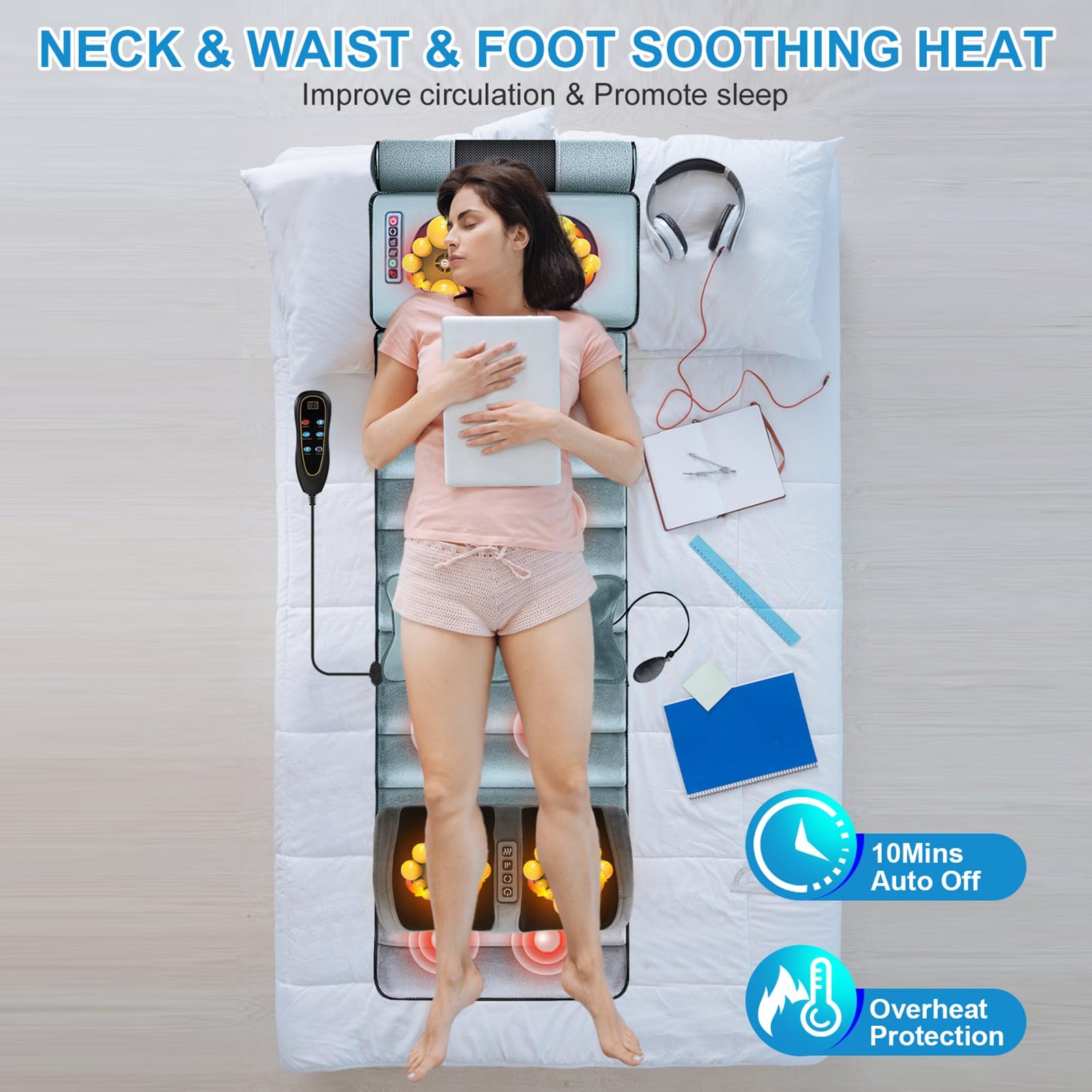 TeqHome 10-motor system provides full-body vibration for customizable comfort.