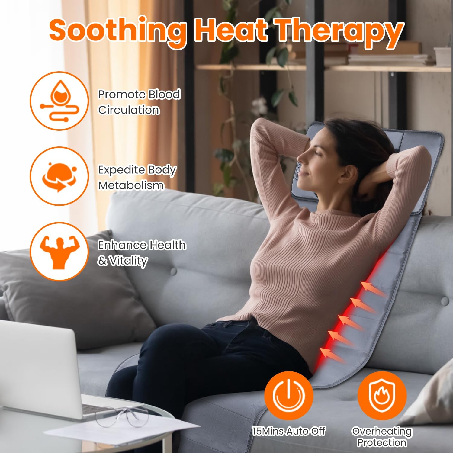 TeqHome detachable neck pillow offering targeted relief during chair sessions.