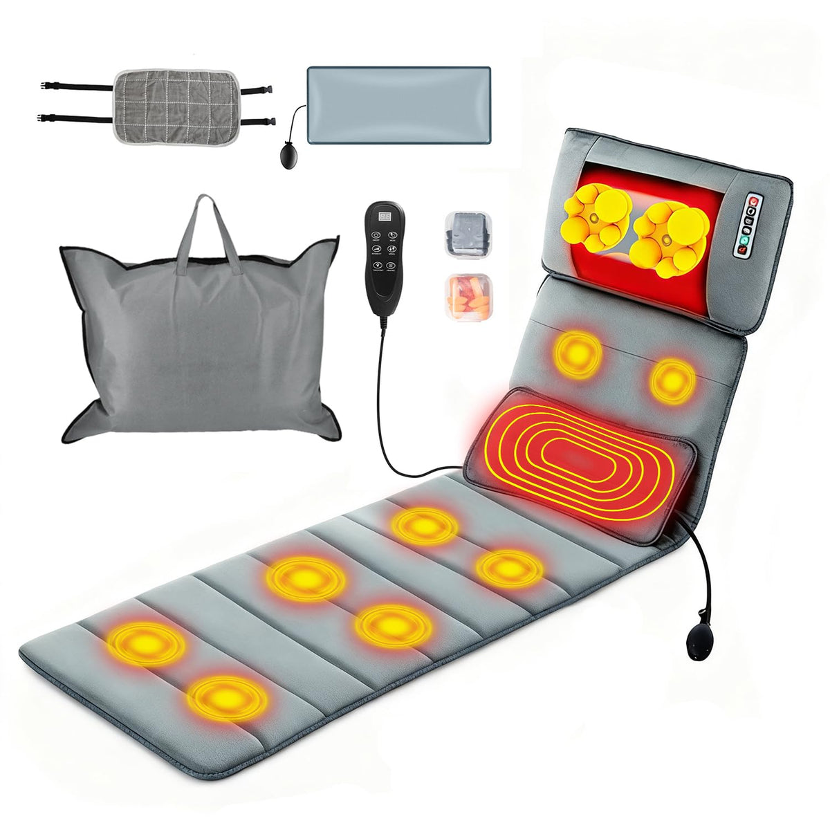 TeqHome Full Body Massage Mat front view for full-body relaxation.