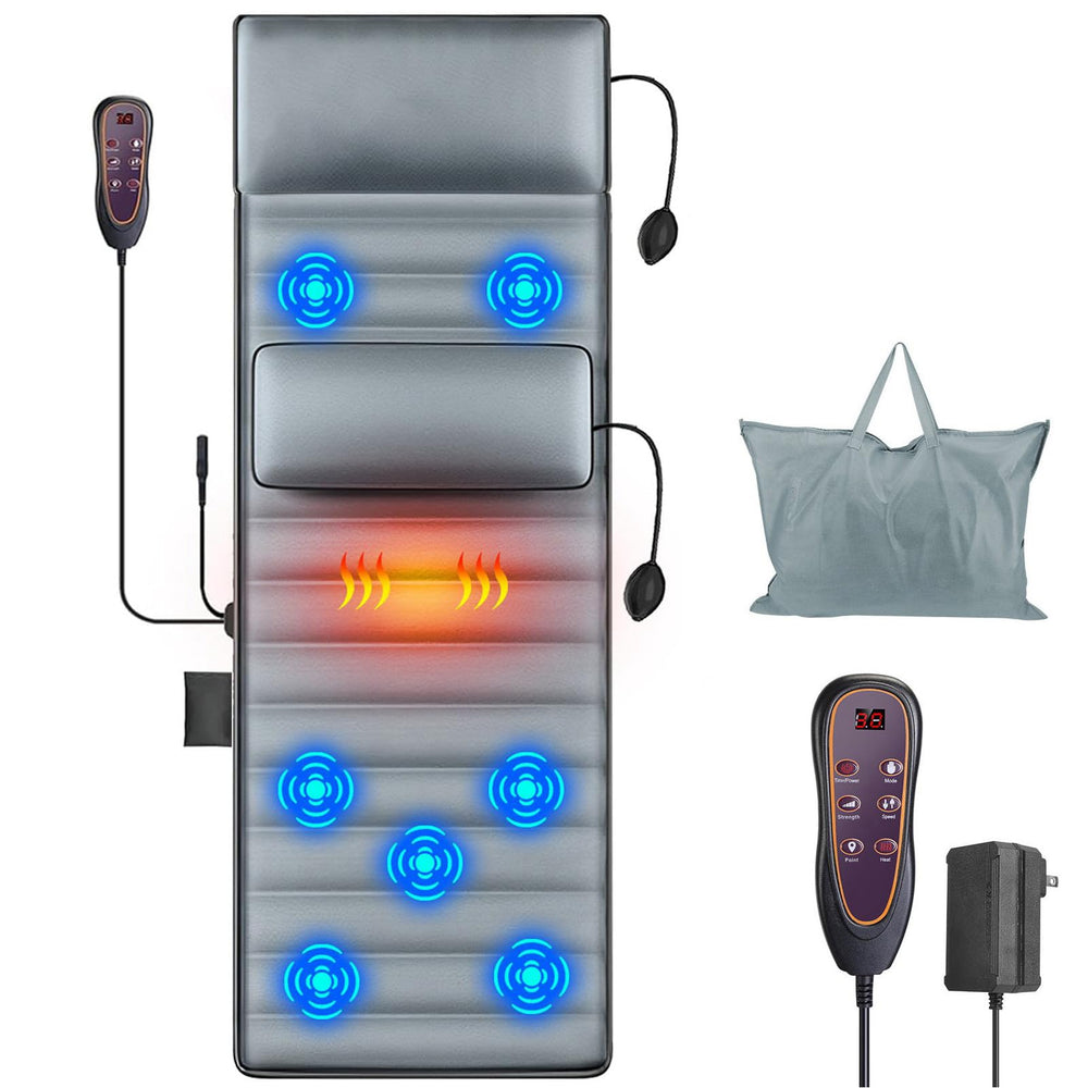TeqHome full body massage mat with heat and neck pillow for targeted relaxation.