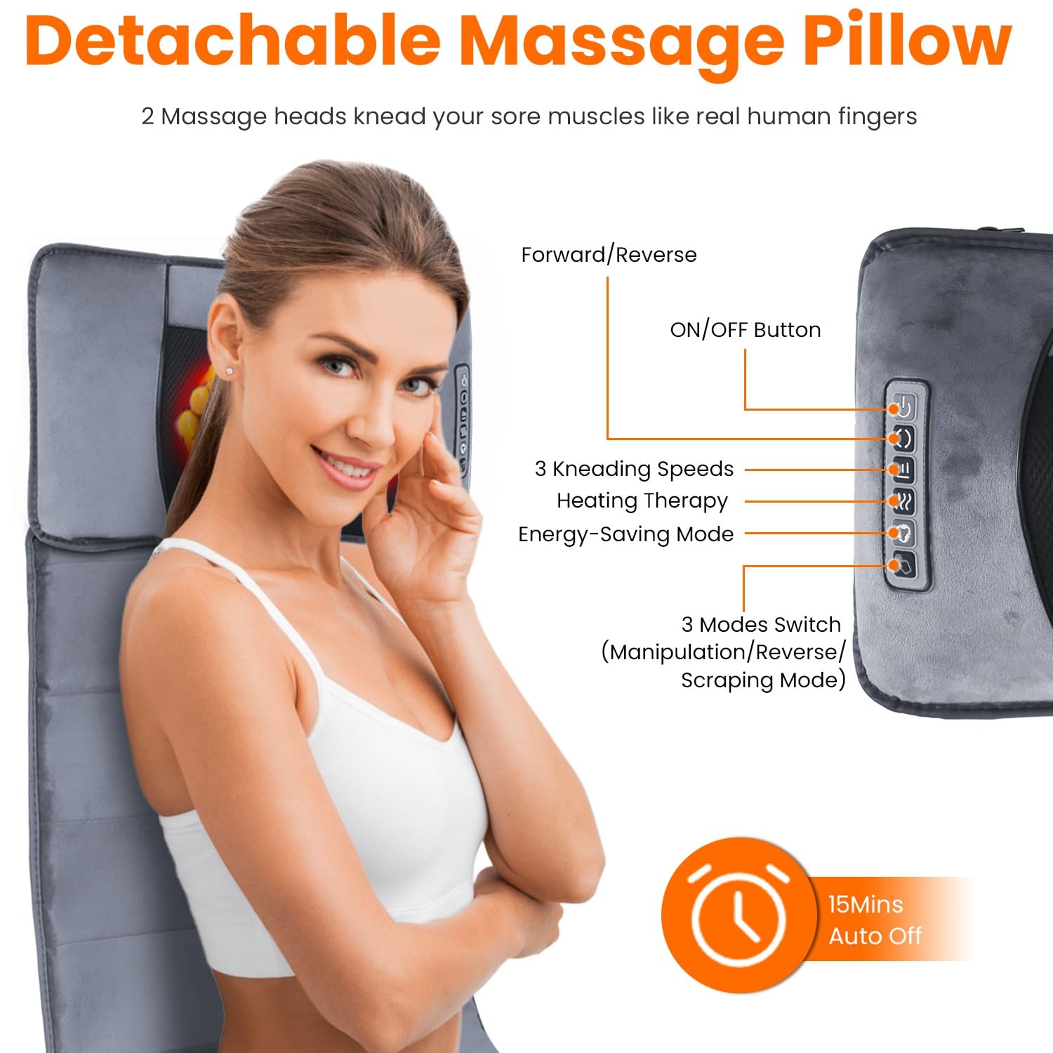 TeqHome inflatable neck support adds customizable height and stability.