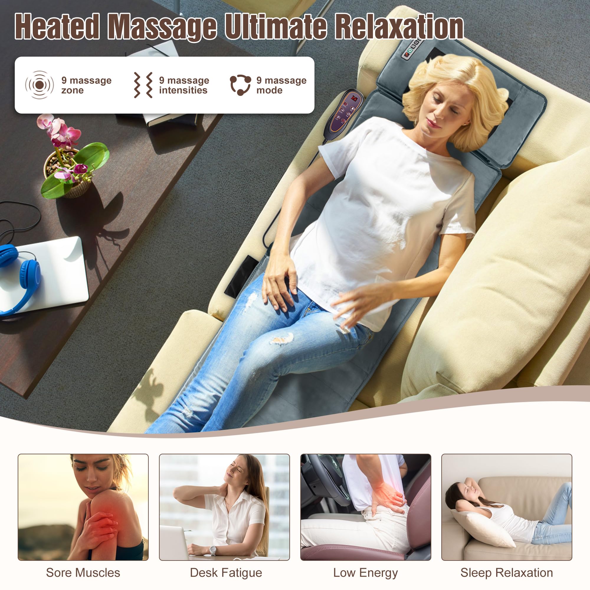 TeqHome heat-therapy setting with three levels for customizable warmth during sessions.