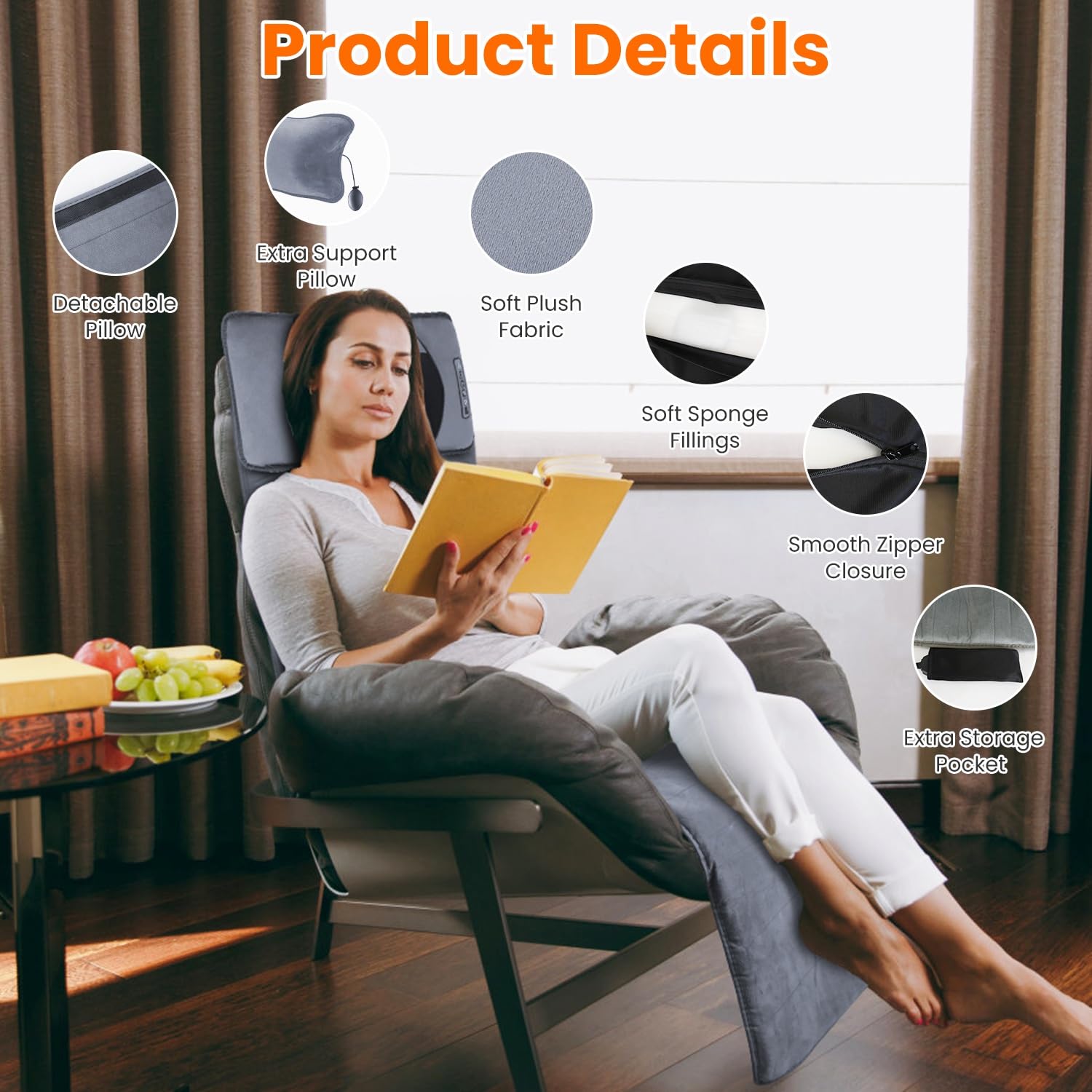 TeqHome soft plush fabric enhances comfort during extended massage sessions.