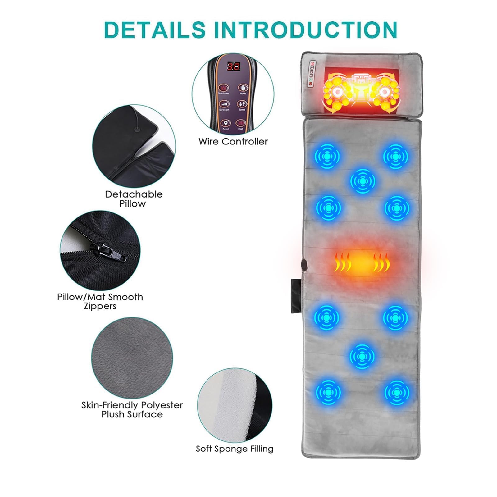 TeqHome massage mat suitable for bed, sofa, or floor setups