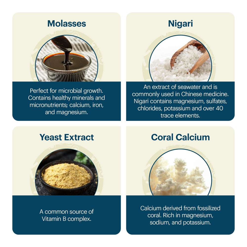 TeraGanix EM-X Gold health benefits graphic conveying balance and vitality.