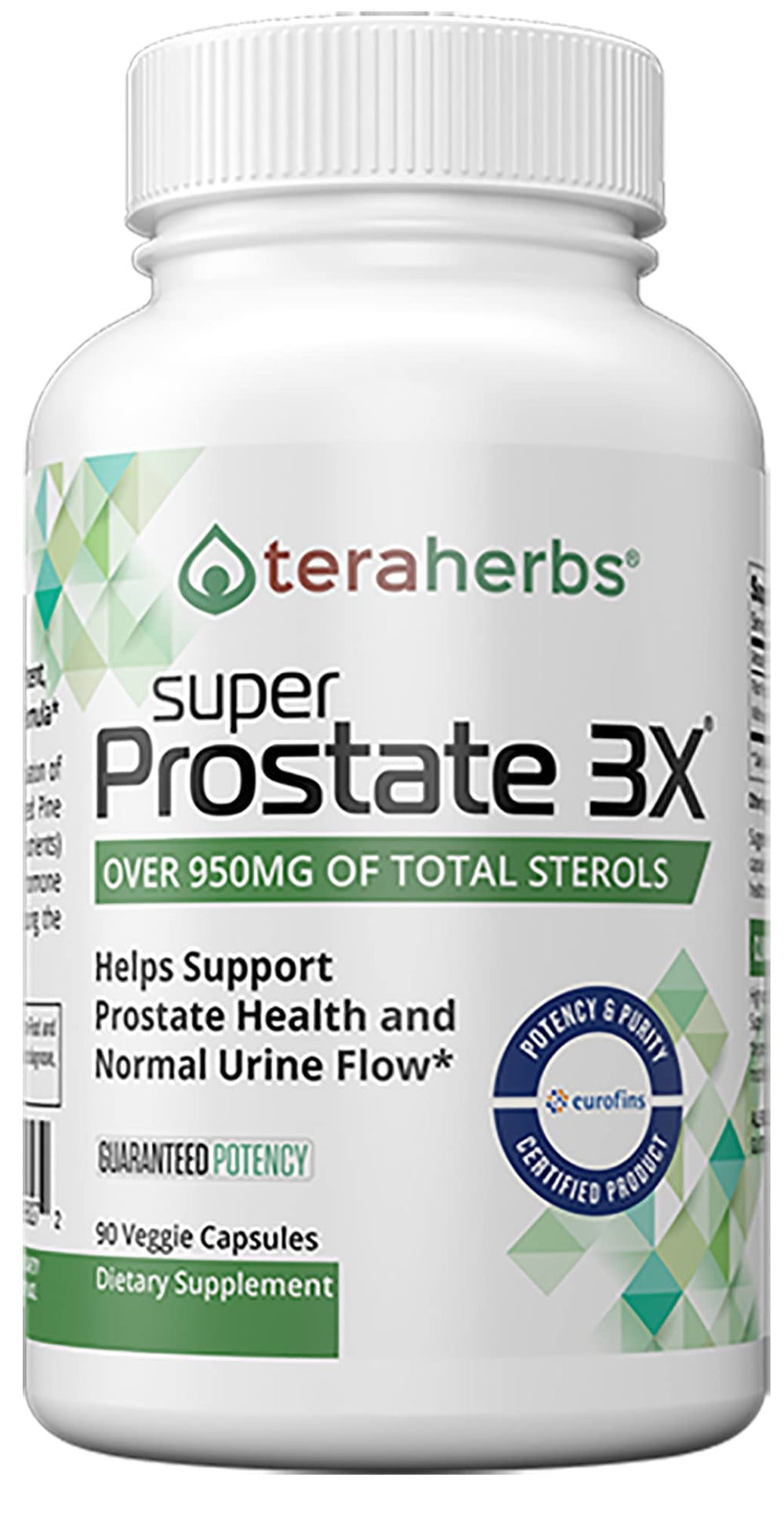Teraherbs Super Prostate 3X bottle with capsules for daily urinary comfort.