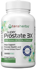Teraherbs Super Prostate 3X bottle with capsules for daily urinary comfort.