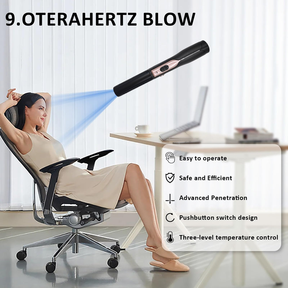 Terahertz wand travel-friendly packaging and recharge capability