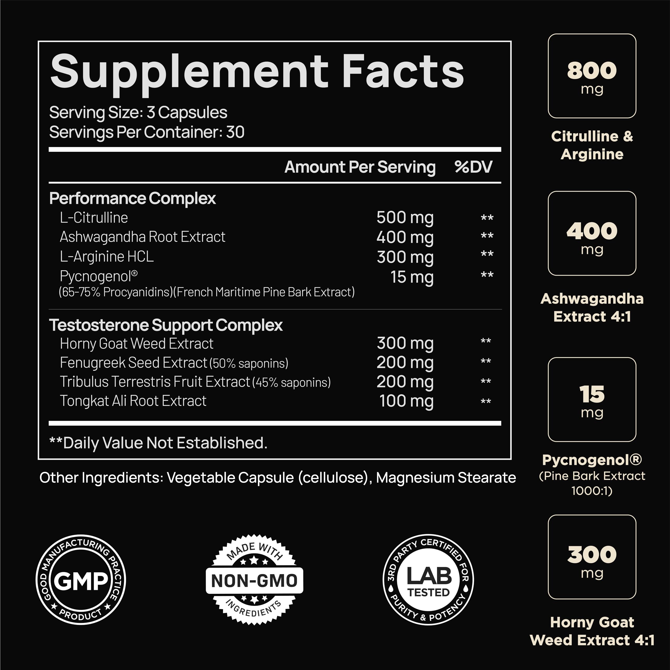 Terra Elmnt 8x strength capsules closeup, highlighting potential stamina support.