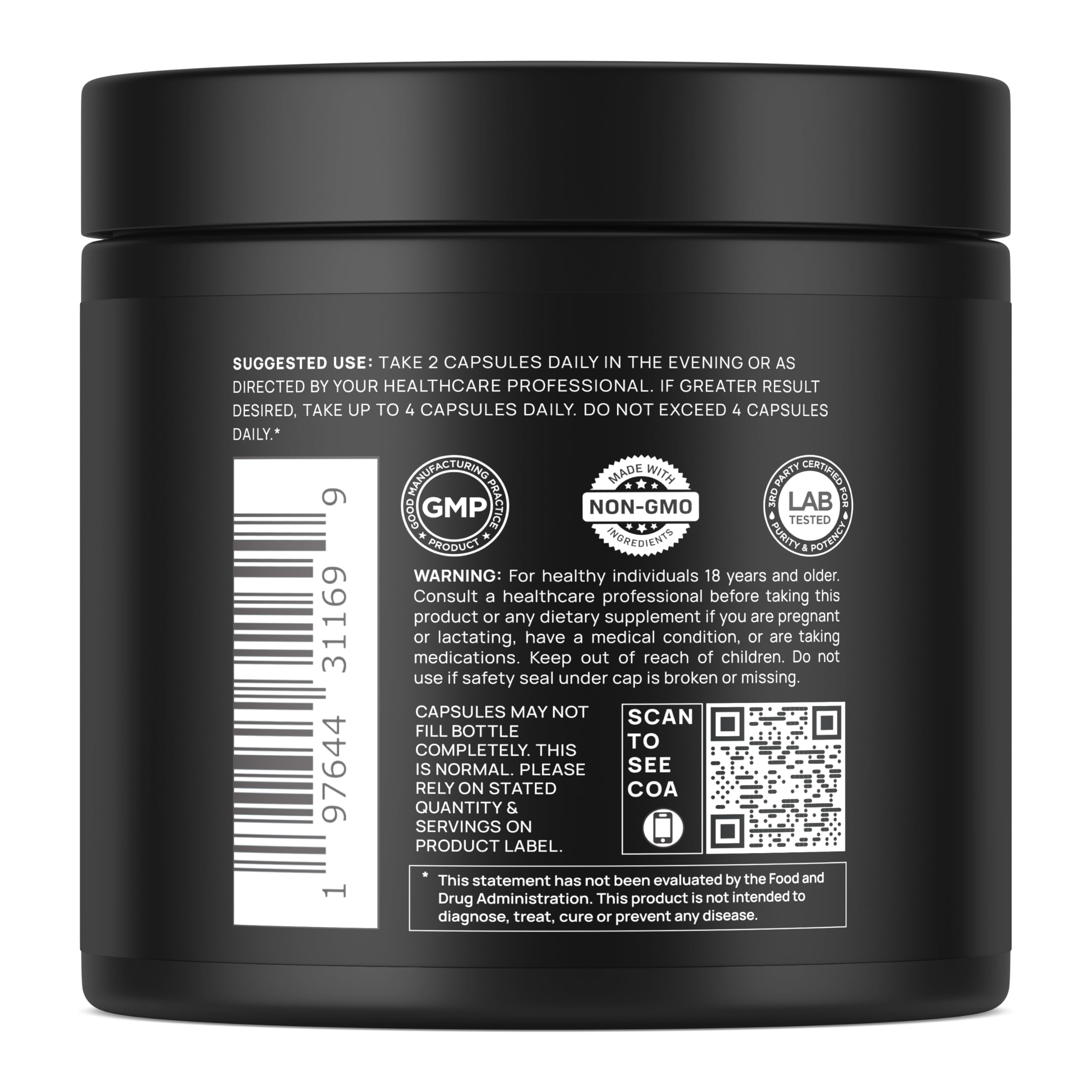 Terra Elmnt L-Theanine and Apigenin blend emphasizing calm for nighttime routines.