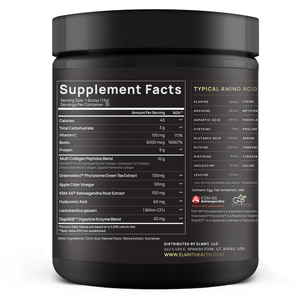 ELMNT Super Collagen Burn scoop poured into water for easy daily use