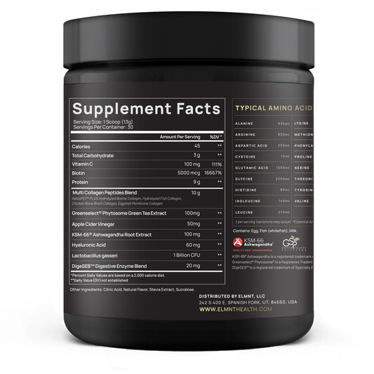 ELMNT Super Collagen Burn scoop poured into water for easy daily use