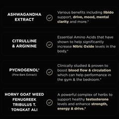 Terra Elmnt tribulus terrestris and horny goat weed capsules closeup, may support vitality.