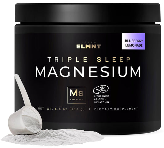 Terra Elmnt Triple Sleep bottle showcases the magnesium sleep blend for nightly rest
