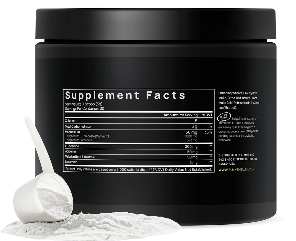 Terra Elmnt Triple Sleep scoop with Magtein powder for precise dosage and easy mixing
