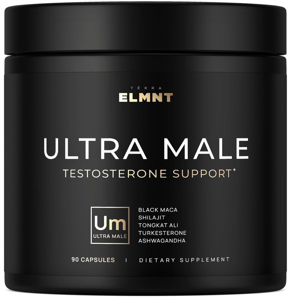 TERRA ELMNT ULTRA MALE bottle front; premium testosterone support.