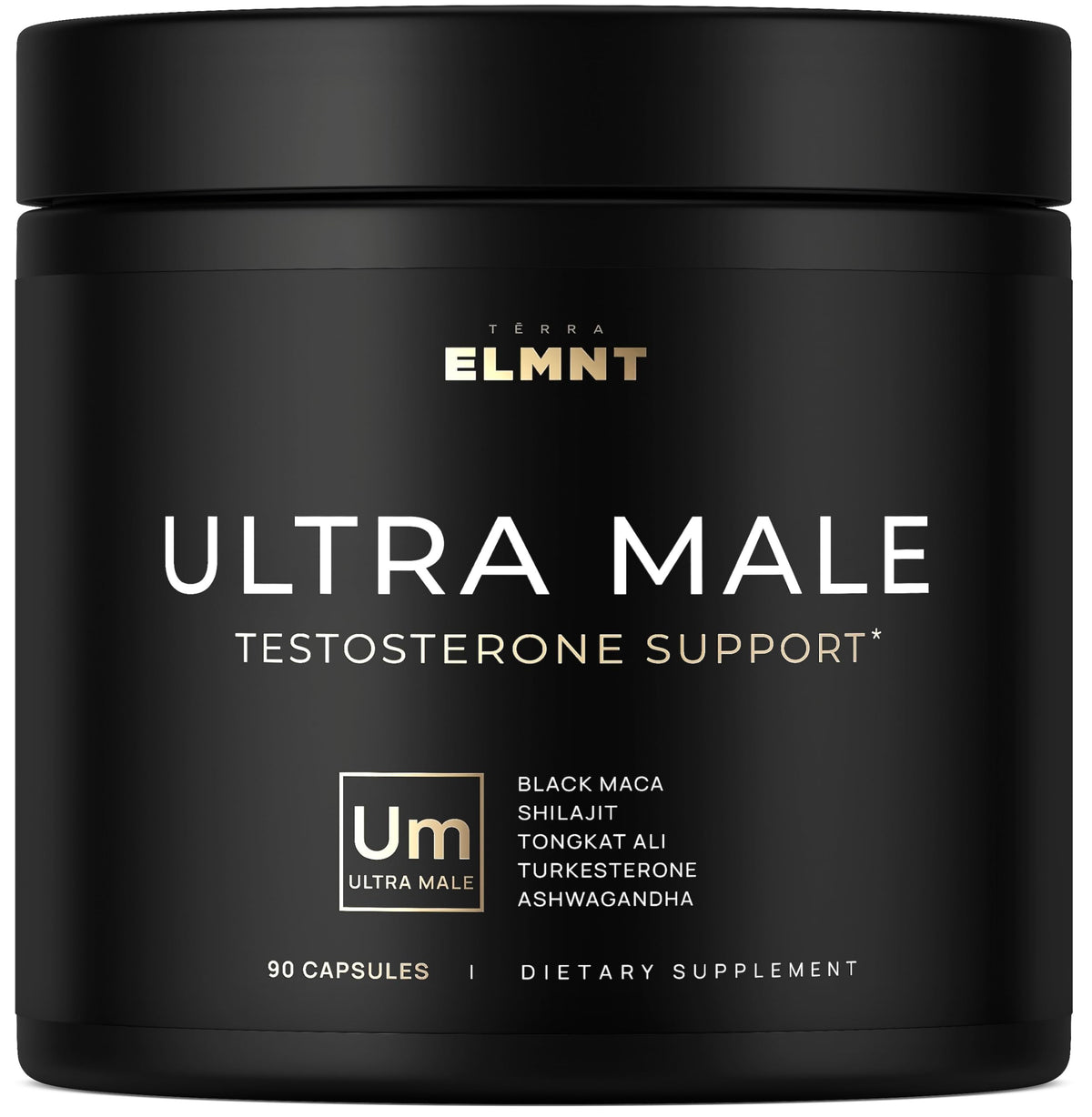 TERRA ELMNT ULTRA MALE bottle front; premium testosterone support.