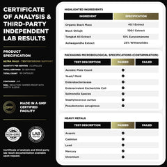 TERRA ELMNT ULTRA MALE GMP facility; indicates strict manufacturing standards.