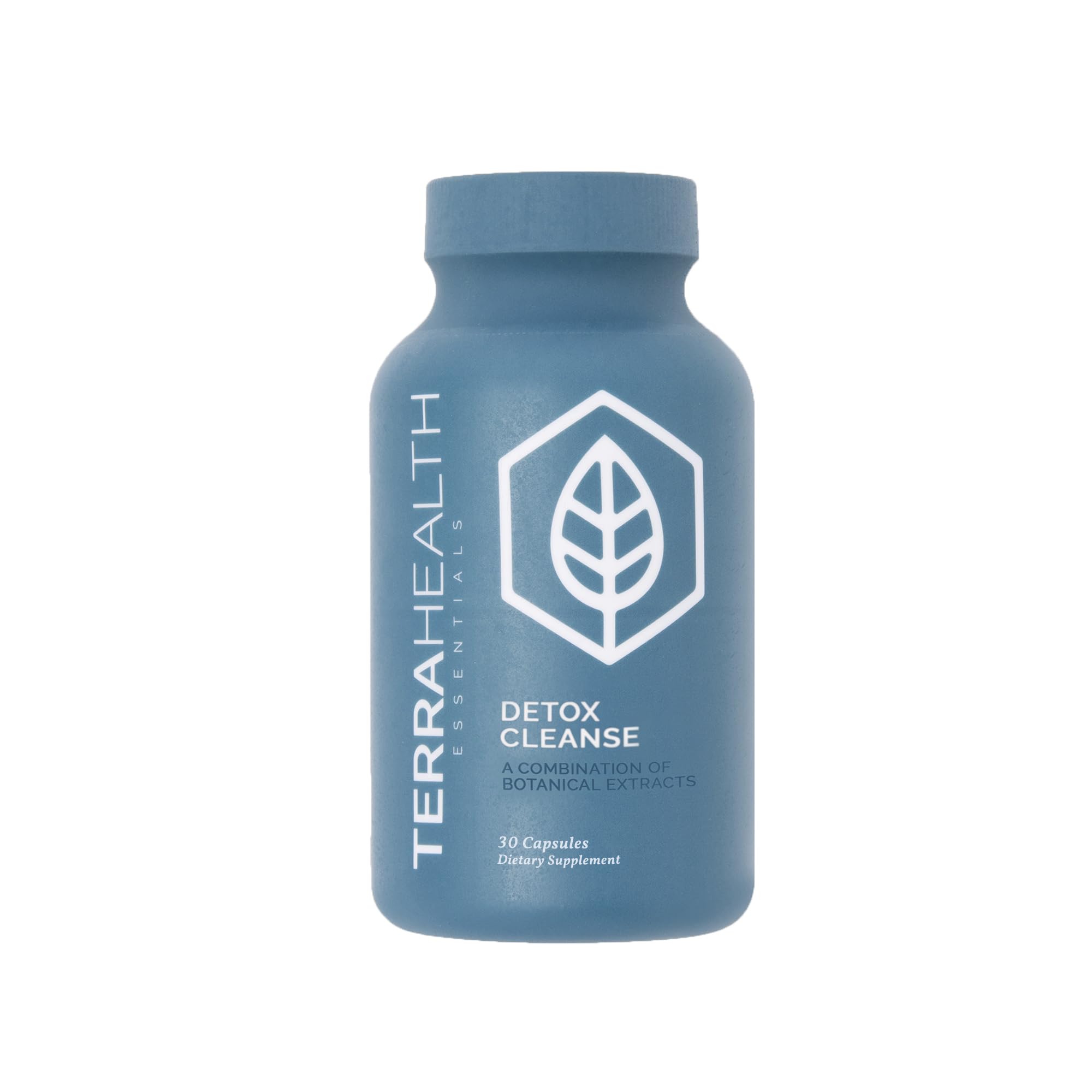 Terra Health Essentials Detox bottle front highlights a daily digestive balance.