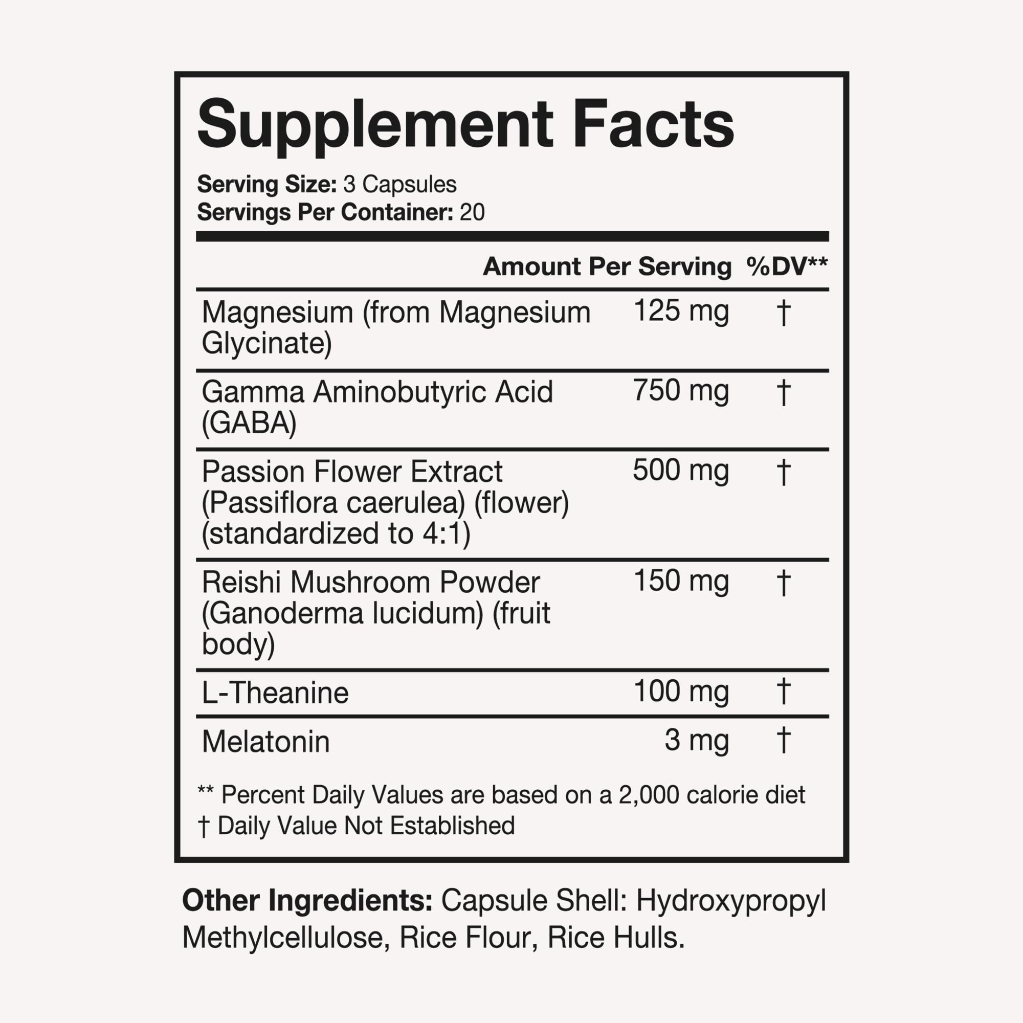 Terra Health Essentials Fast Asleep label detail shows natural ingredients